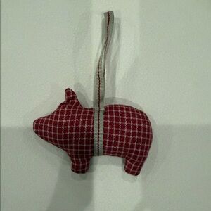 Maileg Fabric Pig Ornament (Red Plaid)
